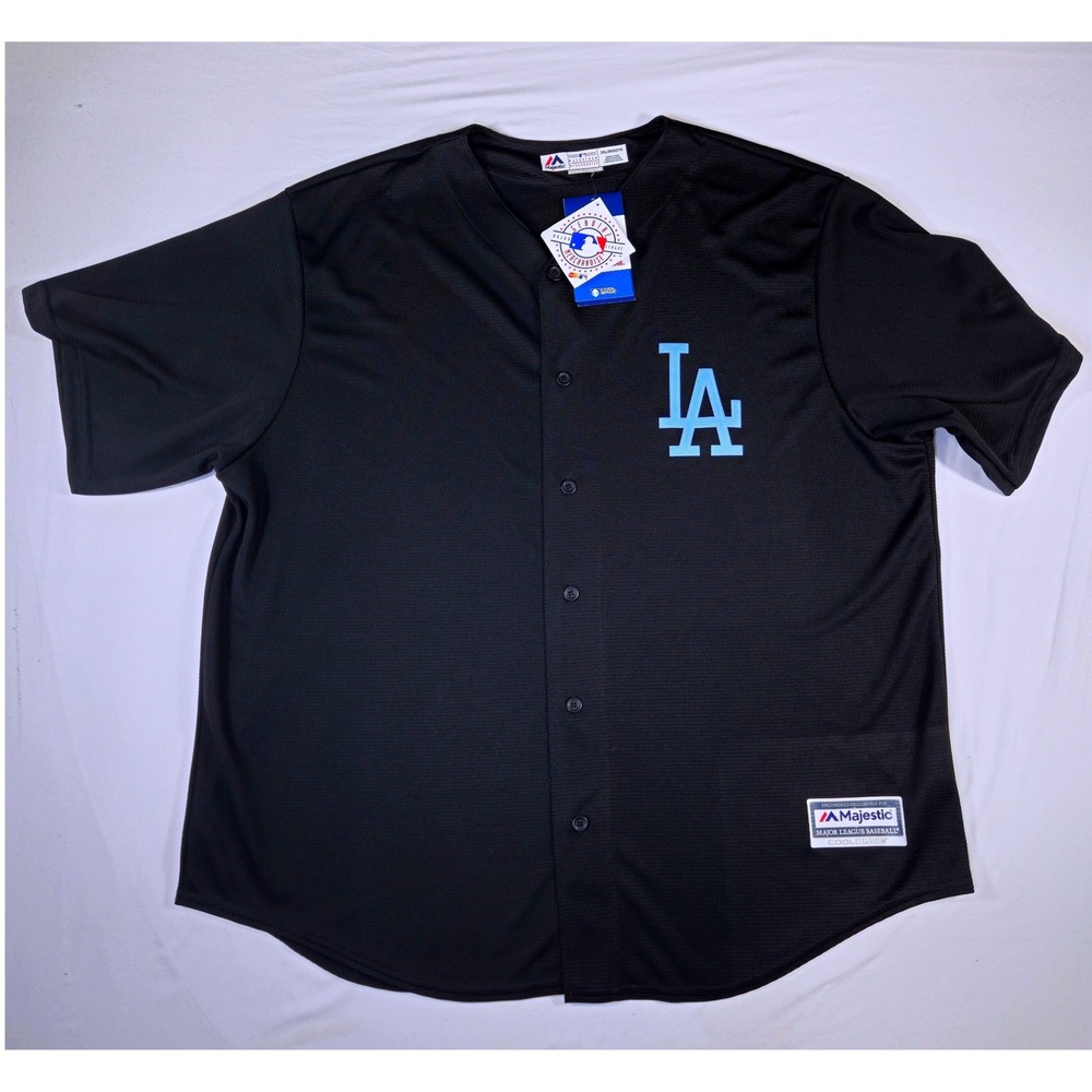 Majestic Los Angeles Dodgers Black Baseball Jersey Cool Base Mens 2XL New USA